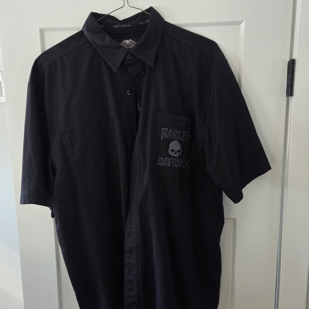Harley-Davidson Black Casual Button Down Shirt XL